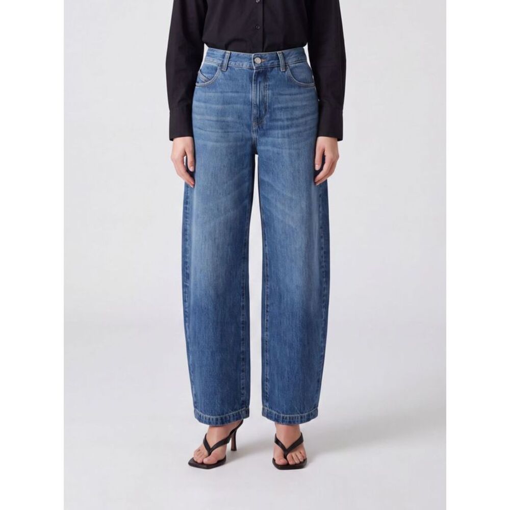 The Attico Women The Attico High-Waisted Baggy Jeans In Cotton Denim